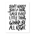 Don't worry bout a thing, 16x20 Inch Print, Motivational Print, Don't worry Bob Marley, Typography Art, Bob Marley Lyrics, Three