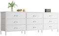 Huuger 63 Inch Dresser For Bedroom, Dresser For Closet With 9 Drawers, Large Tv Stand For 55, 65, 70 Inch Tv, Entertainment Center With Storage, Wide Long Dresser, White