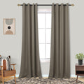 Mrs.Naturall Taupe Curtains 84 Inch Length 2 Panels Set for Bedroom,Blackout Grommet Black Out Earth Tone Keep Cold Thermal Curt