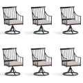 Sophia & William Swivel Patio Chairs Set Of 6, Metal Rocker Patio Outdoor Dining Chairs Set With Seat Cushions, Wrought Iron Pat