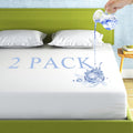 2 Pack Mattress Protector Twin Size 100% Waterproof Fitted Mattress Cover, Breathable Noiseless & Machine Washable Bed Cover Dee