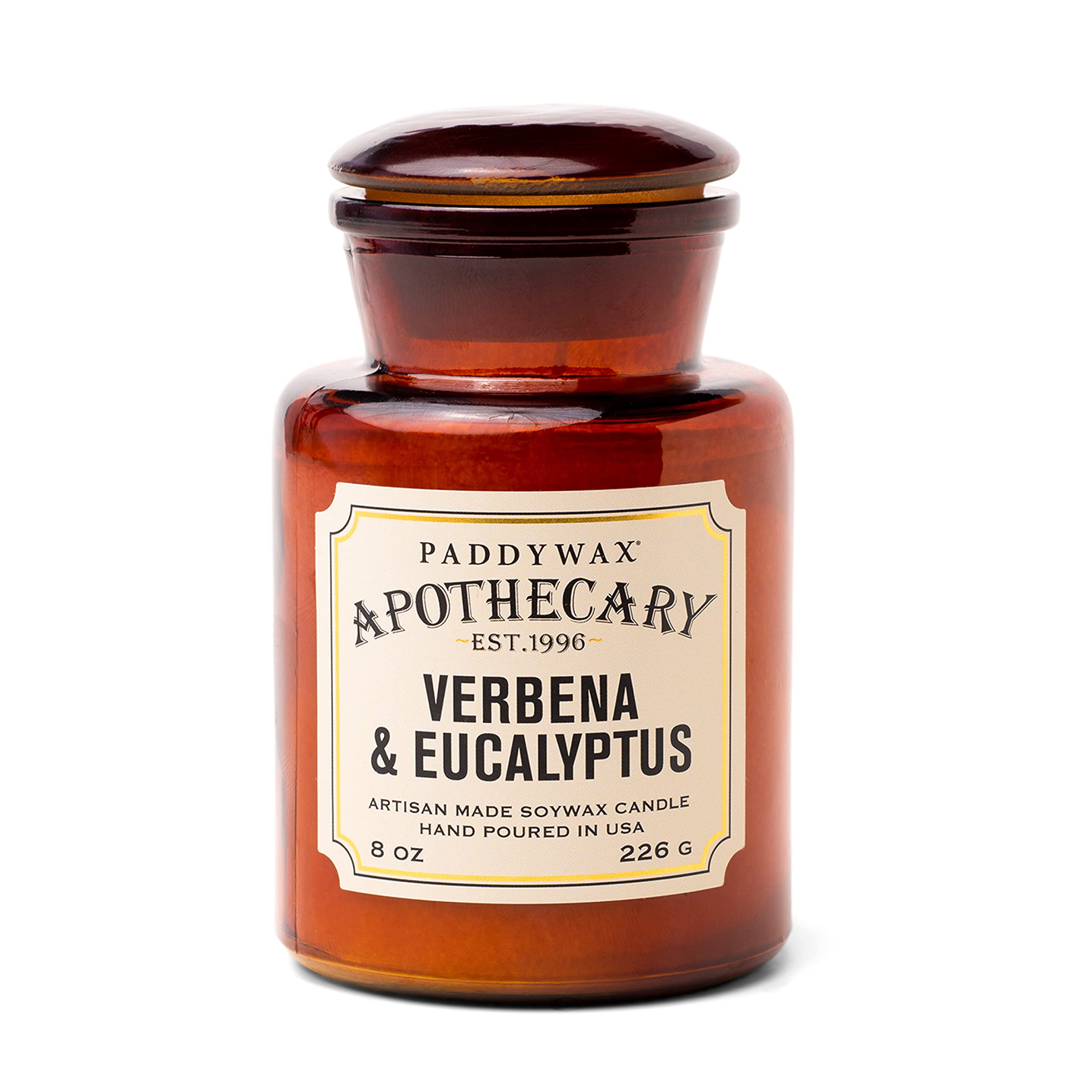 Paddywax Scented Candles Artisan Apothecary Candle, 8-Ounce, Verbena & Eucalyptus