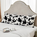 SOCHOW Body Pillow Cover 21x54 Inches, Super Soft and Cozy Cow Print Fleece Long Body Pillowcase with Zipper Closure,1 Pack, Bla