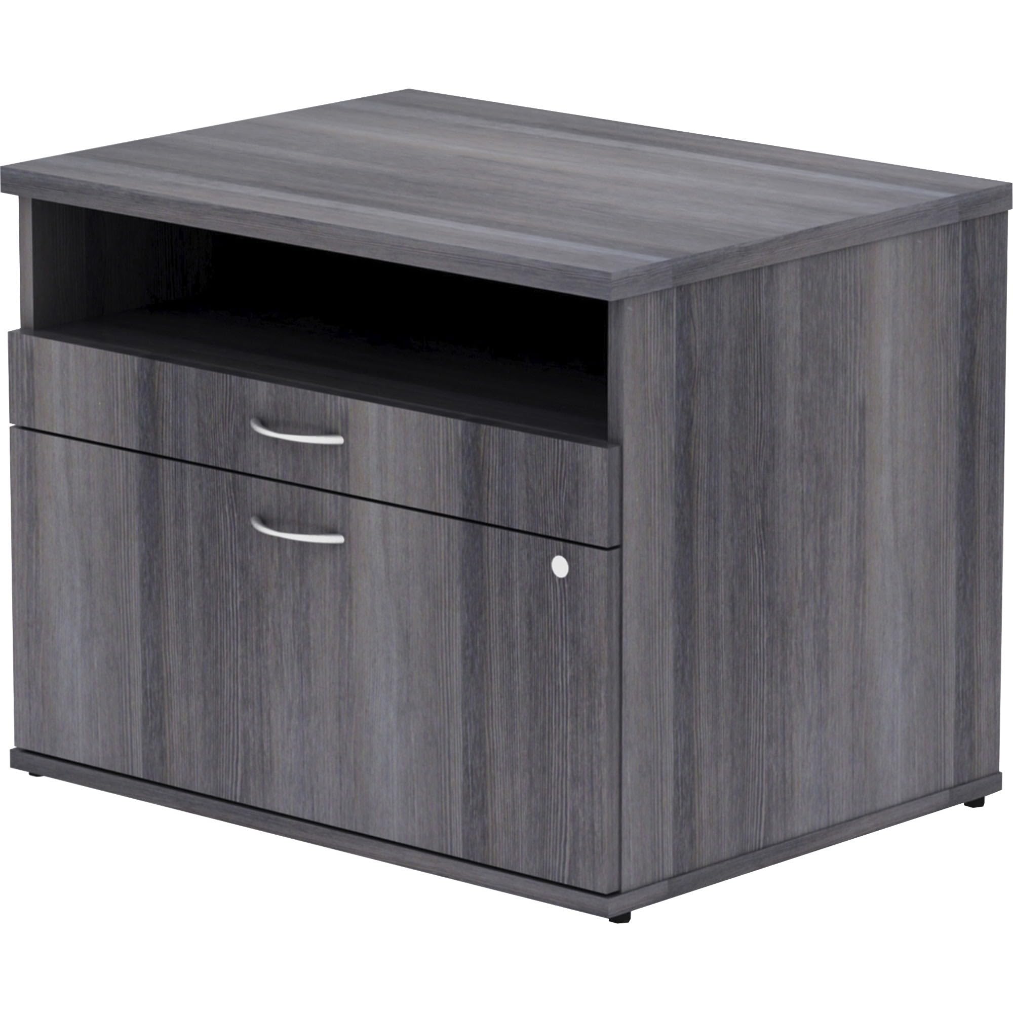 Lorell LLR16213 Relevance Series Charcoal Laminate Office Furniture Credenza - 2-Drawer