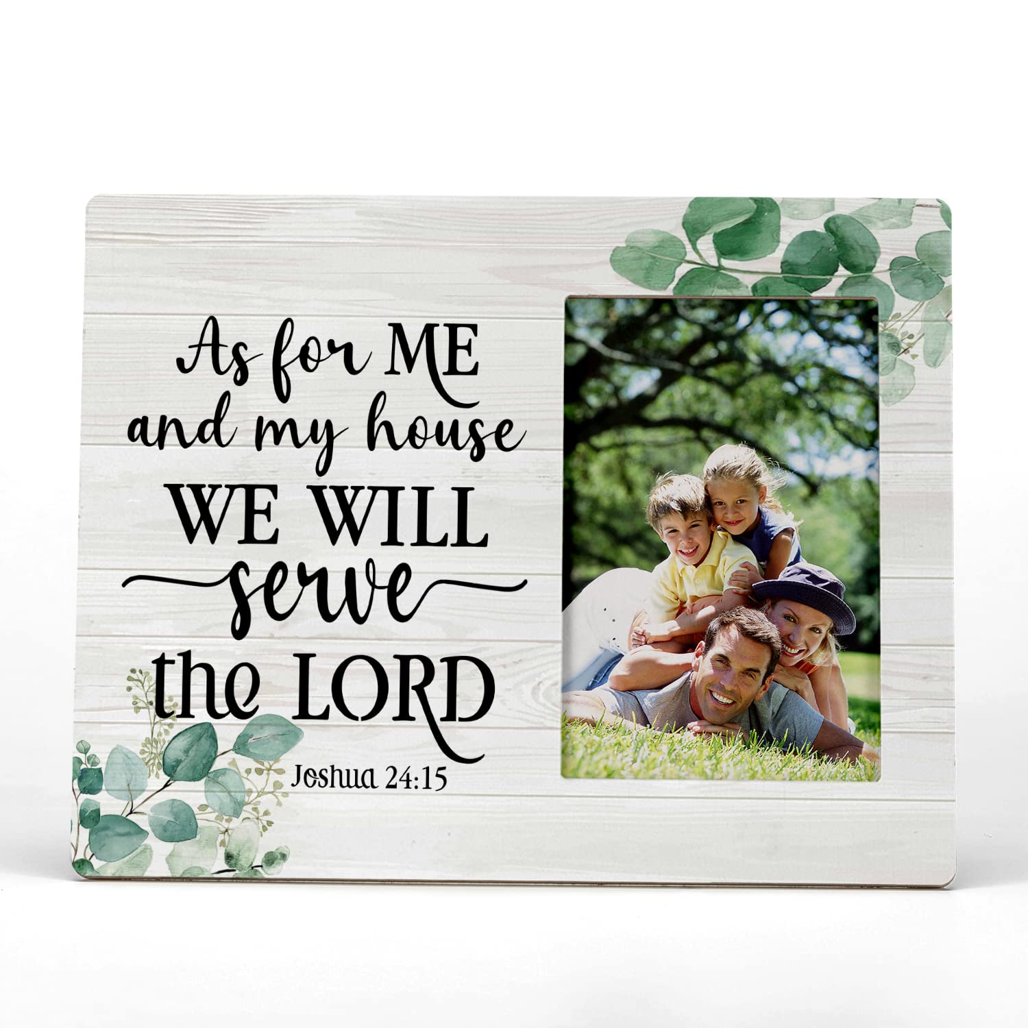 FONDCANYON As For Me And My House We Will Serve The Lord Joshua 24:15 Picture Photo Frame, Religious Scripture Picture Frames, C