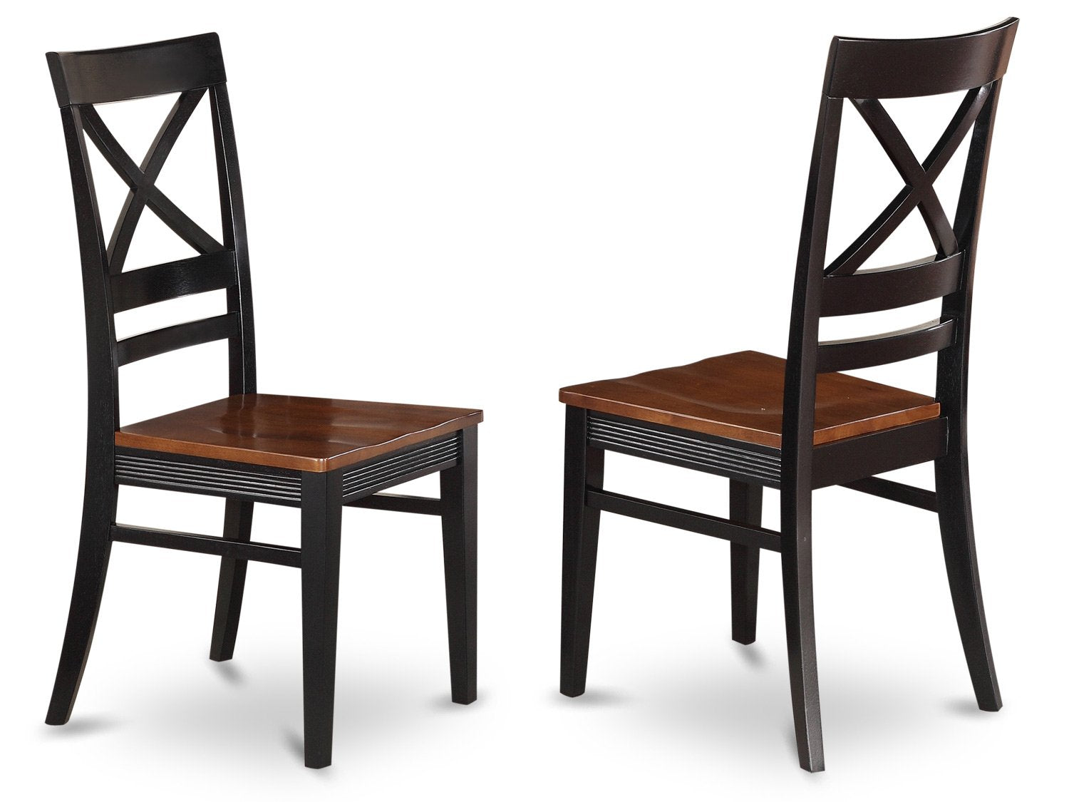East West Furniture HLQU5-BCH-W 5 Piece Dining Room Furniture Set Includes a Round Kitchen Table with Pedestal and 4 Dining Chairs, 42x42 Inch, Black & Cherry