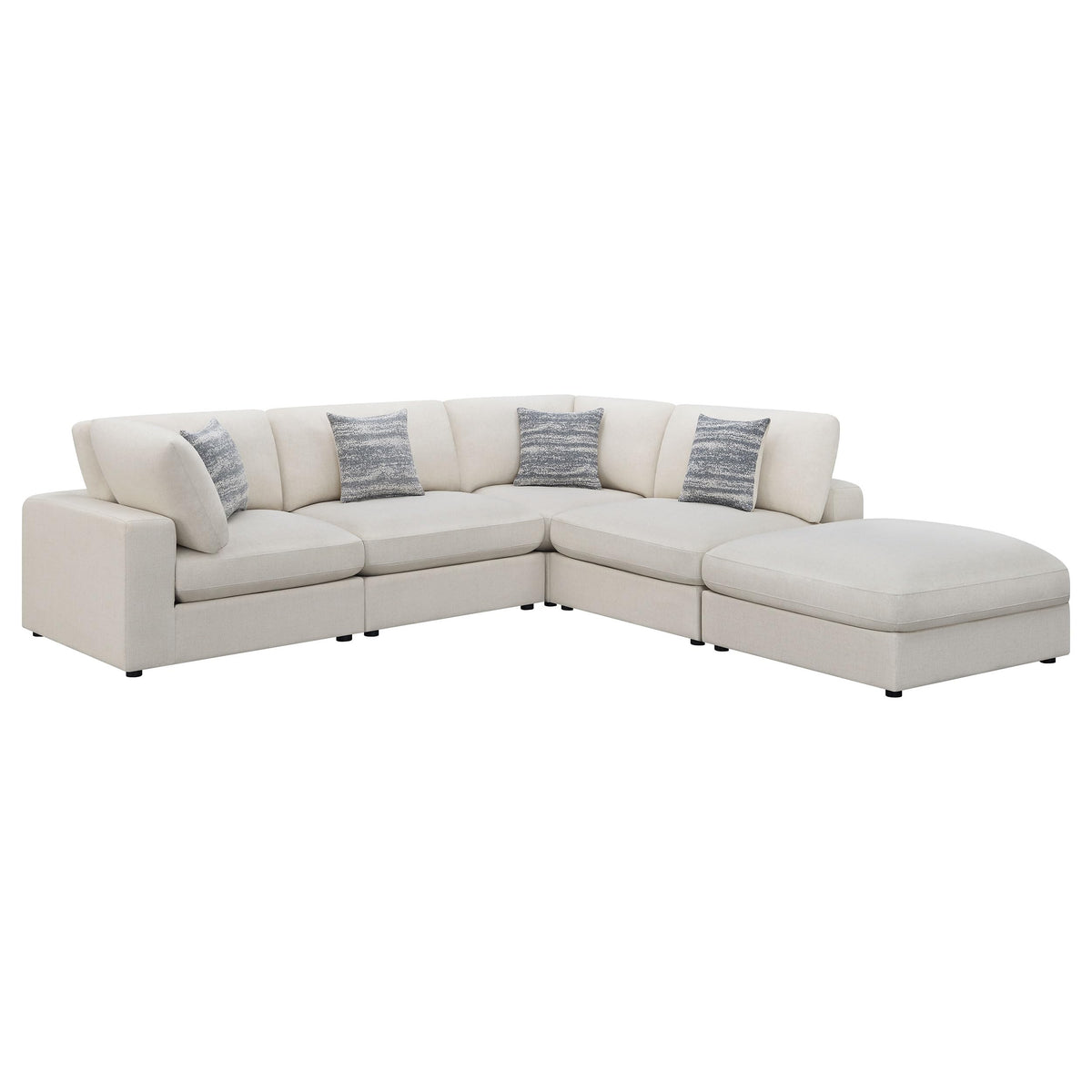 Coaster Home Furnishings Serene 5-Piece Upholstered Modular Sectional Sofa Beige