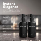 Black Glass Hand And Dish Soap Dispenser Set By Brighter Barns - Kitchen Soap Dispenser Set & Pump - Black Soap Dispenser For Ki