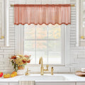Miulee Fall Window Valance Half Window Sheer Curtain Valance Terracotta Rod Pocket Voile Drape Extra Wide For Kitchen Cafe Bathr