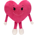 Maogolan Valentines Heart Plush Throw Pillow, Cute Pink Heart Doll Stuffed Pillow For Decorations, 11 Inches Soft And Love Heart