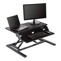Stand Up Desk Store AirRise Pro Two Tier Standing Desk Converter Monitor Stand with Built-in Keyboard Tray (Black, 32 Wide)