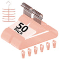 VECELO Premium Velvet Clothes Hangers Suit Heavy Duty (50 Pack)-Non Slip & Space-Saving with 6 Finger Clips & Tie Rack Excellent