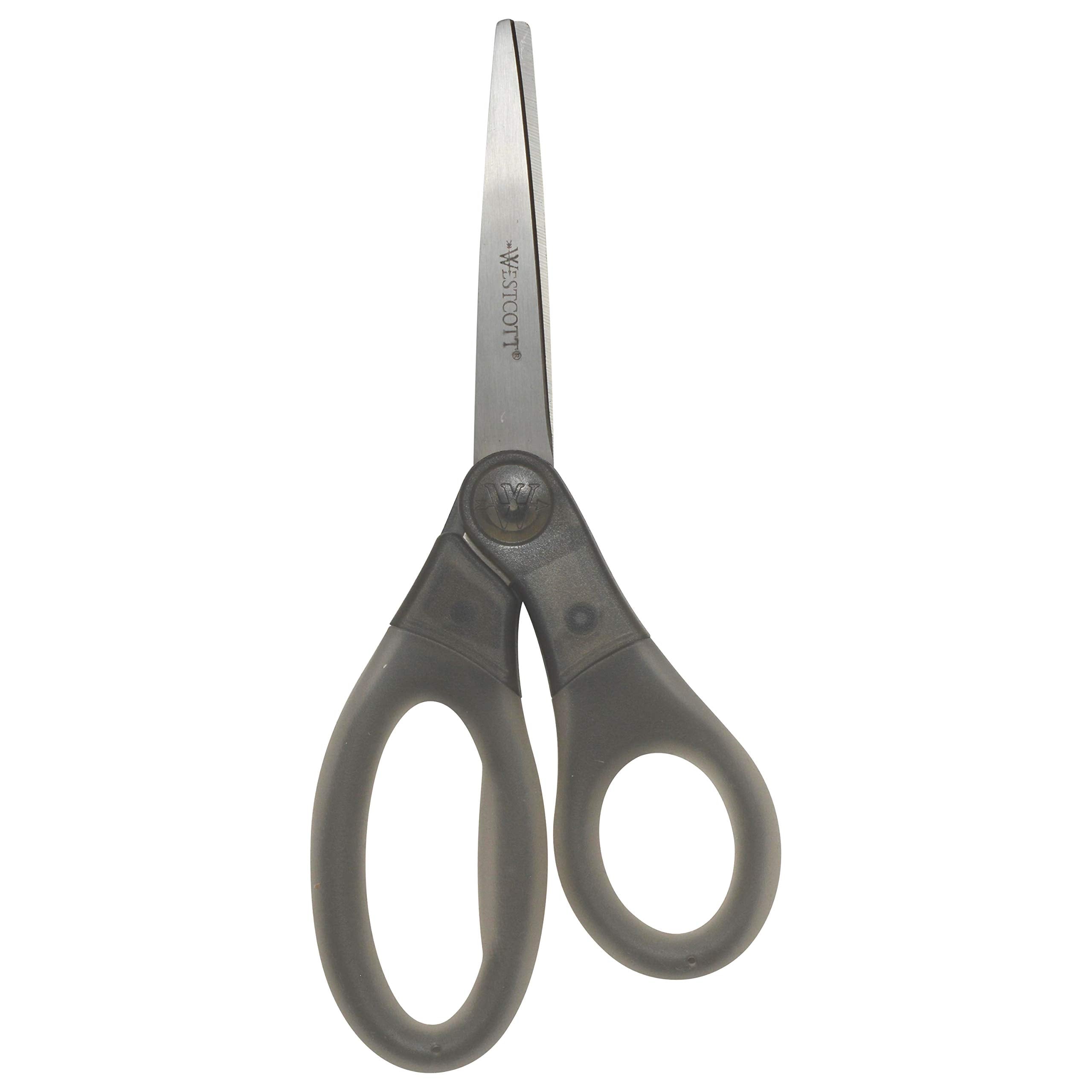 Westcott 8' Gel-Grip Multipurpose Scissors For Office And Home, Gray