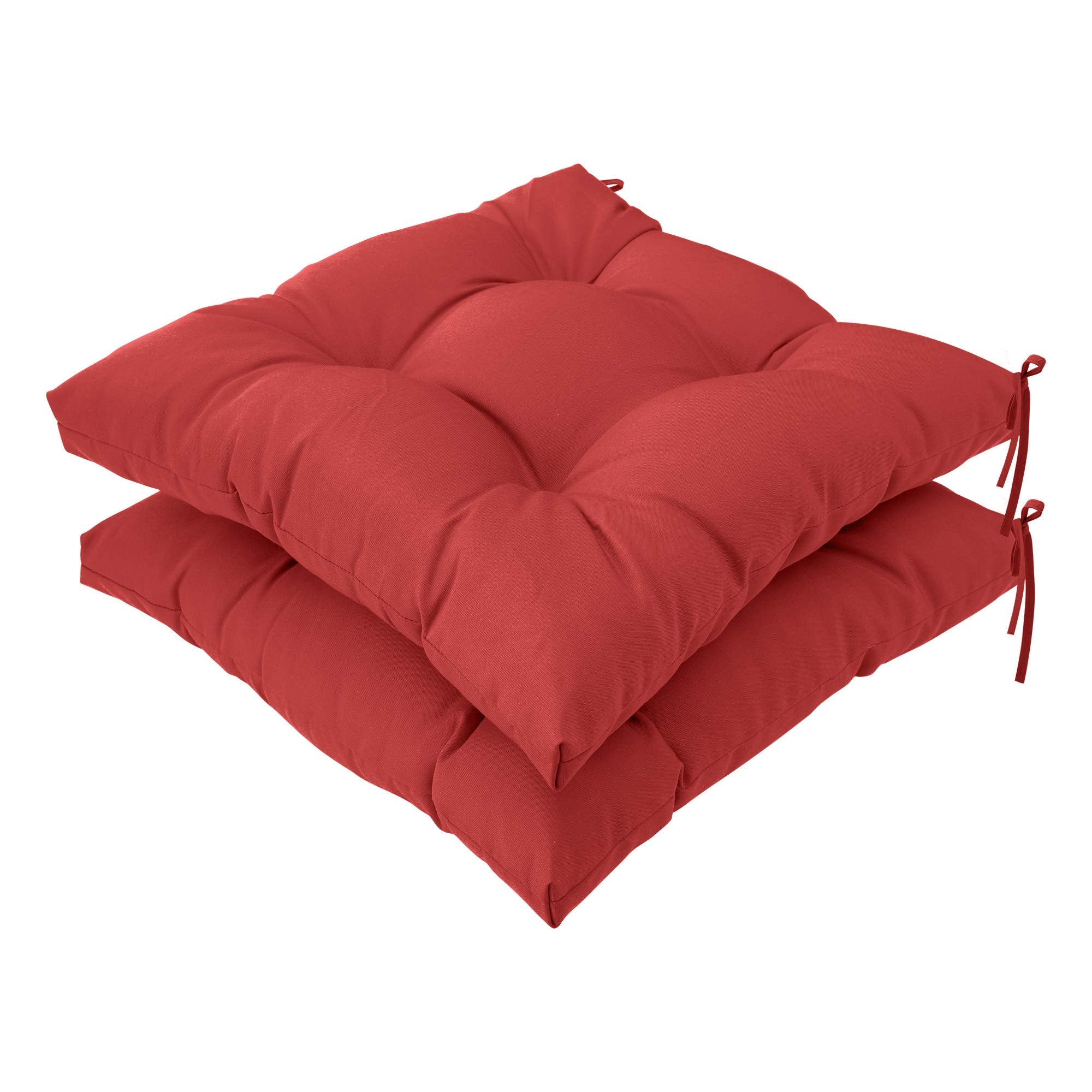 Qilloway Indoor/Outdoor Square Seat Patio Cushion -Set Of 2,19-Inches(Red)