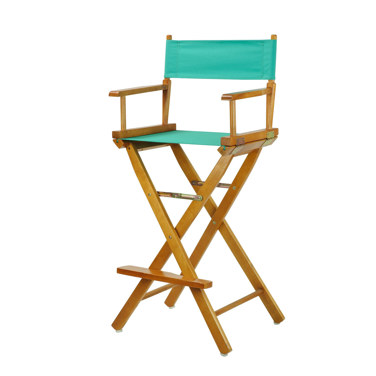 Casual Home 30&quot; Director'S Chair Honey Oak Frame-With Teal Canvas, Bar Height