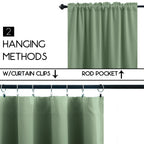 Koufall Kitchen Curtains 18 X 30 Inch Length,Not See Through Blackout Window Curtain Panels For Bathroom,Sage Green