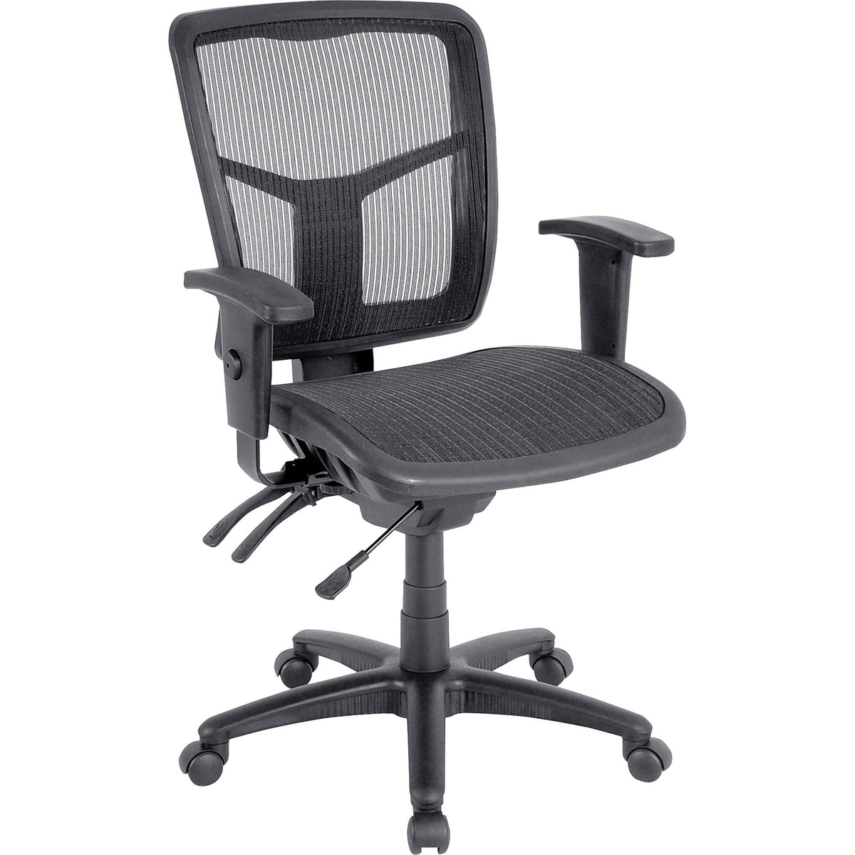 Lorell Mid-Back Swivel Mesh Chair, Black