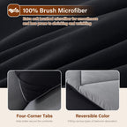 Cosybay Bed In A Bag Full Reversible Comforter Sets 7Pcs All Season Down Alternative Bedding Sets Black And Grey With Comforter,