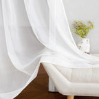 Nicetown Sheer Curtains 90 Inch Long For Living Room, Grommet Voile Sheer Lightweight Airy & Light Filtering Window Drapes For B