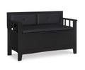 Linon Carlton Padded Bench, 44.5W x 17D x 30H, Black
