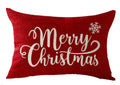 Feleniw Happy Winter Snowflakes Merry Christmas Throw Pillow Cover Cushion Case Cotton Linen Material Decorative Lumbar 12X20 In