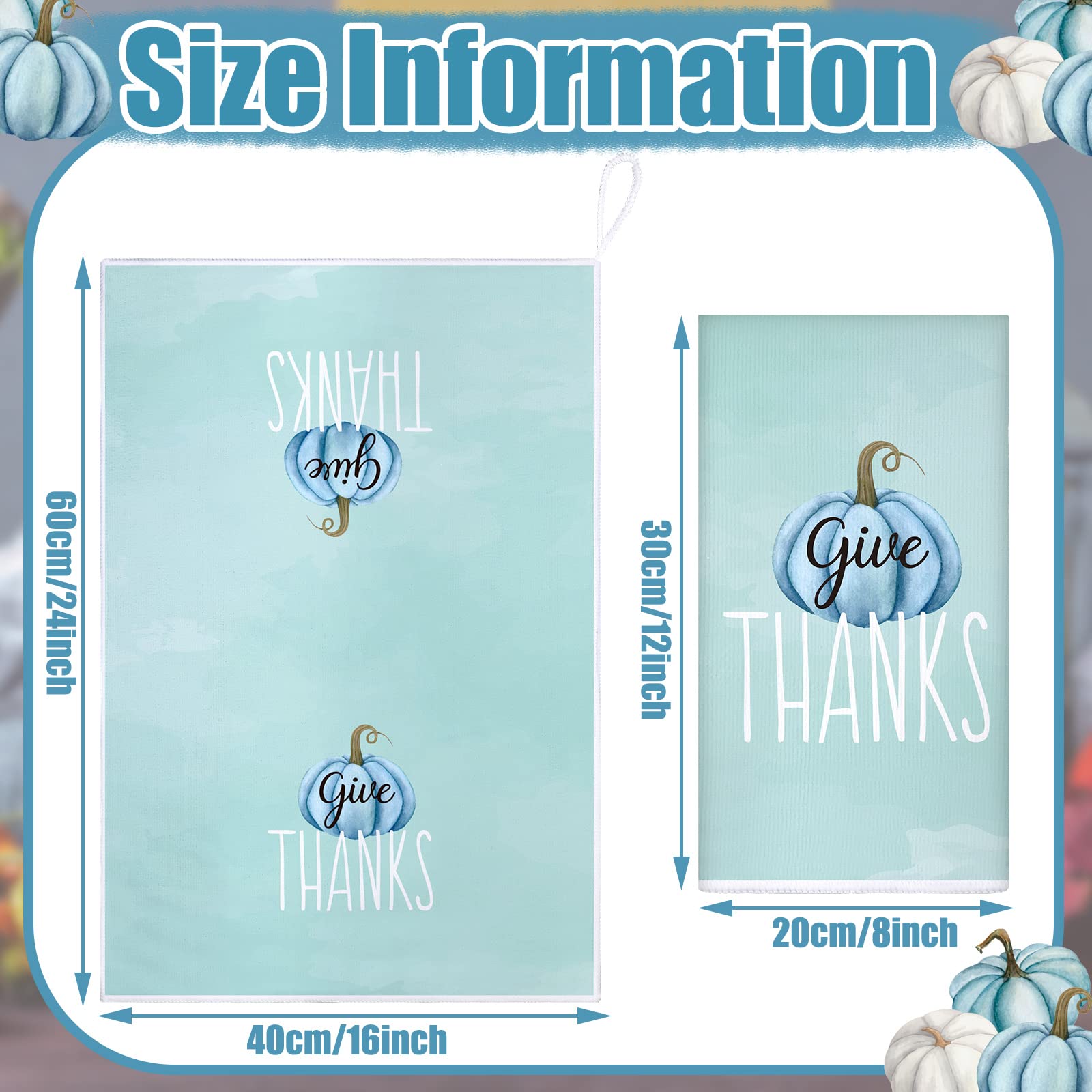Sratte 4 Pcs Fall Kitchen Towels Thanksgiving Dish Towels 16 X 24 Inch Autumn Pumpkin Hand Towels Decorative Harvest Tea Towel A
