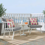 Modway Riverside Modern Fabric Outdoor Armchair In White/Gray (Set Of 2)