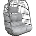 Enipate Outdoor Hanging Egg Chair Cushion, Water-Resistant Tufted Swing Basket Chairs Cushion Pads With Headrest Pillow