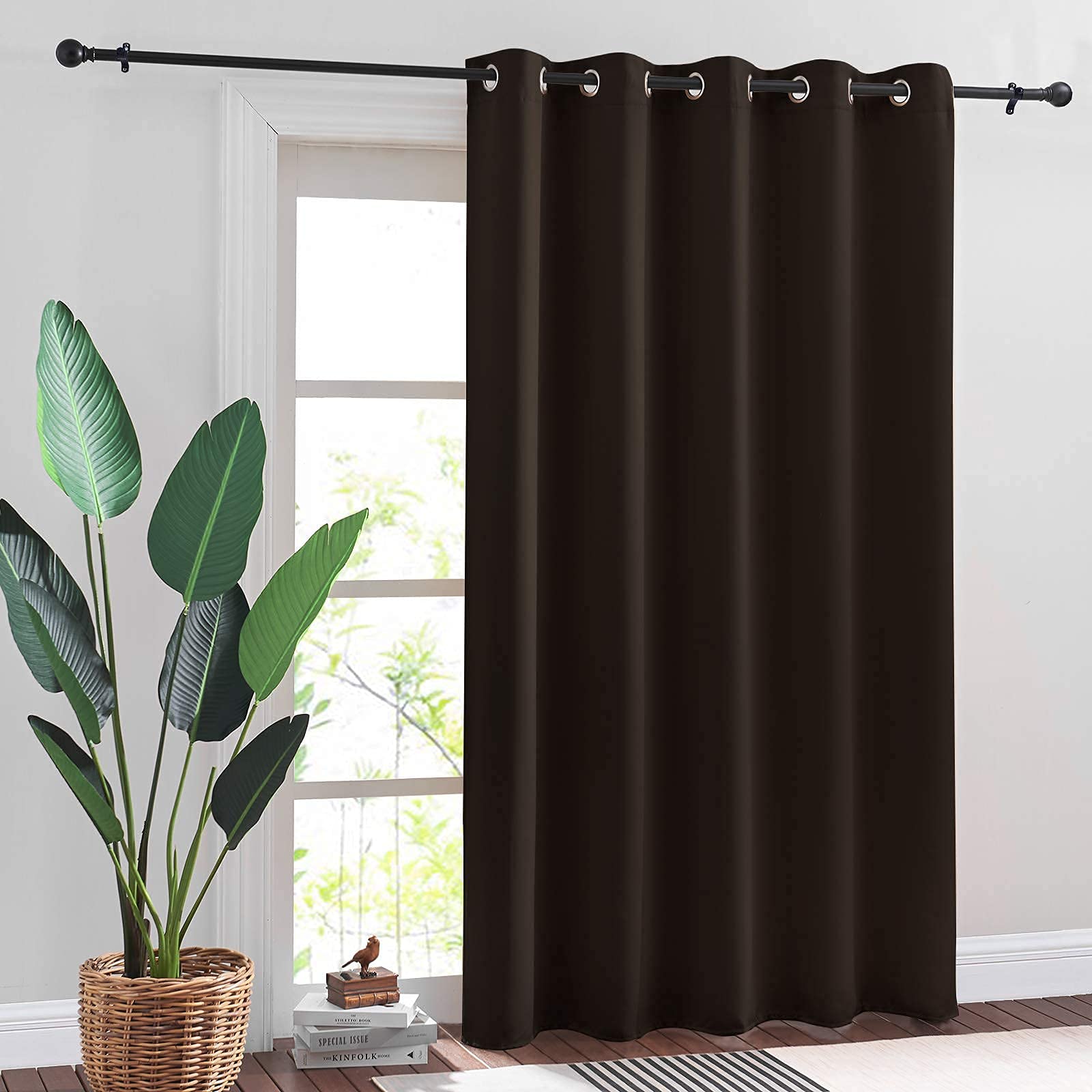 Ryb Home Blackout Slider Curtains - Sunlight Block Vertical Blinds For Patio Door Bedroom Living Room Home Office Room Divider C