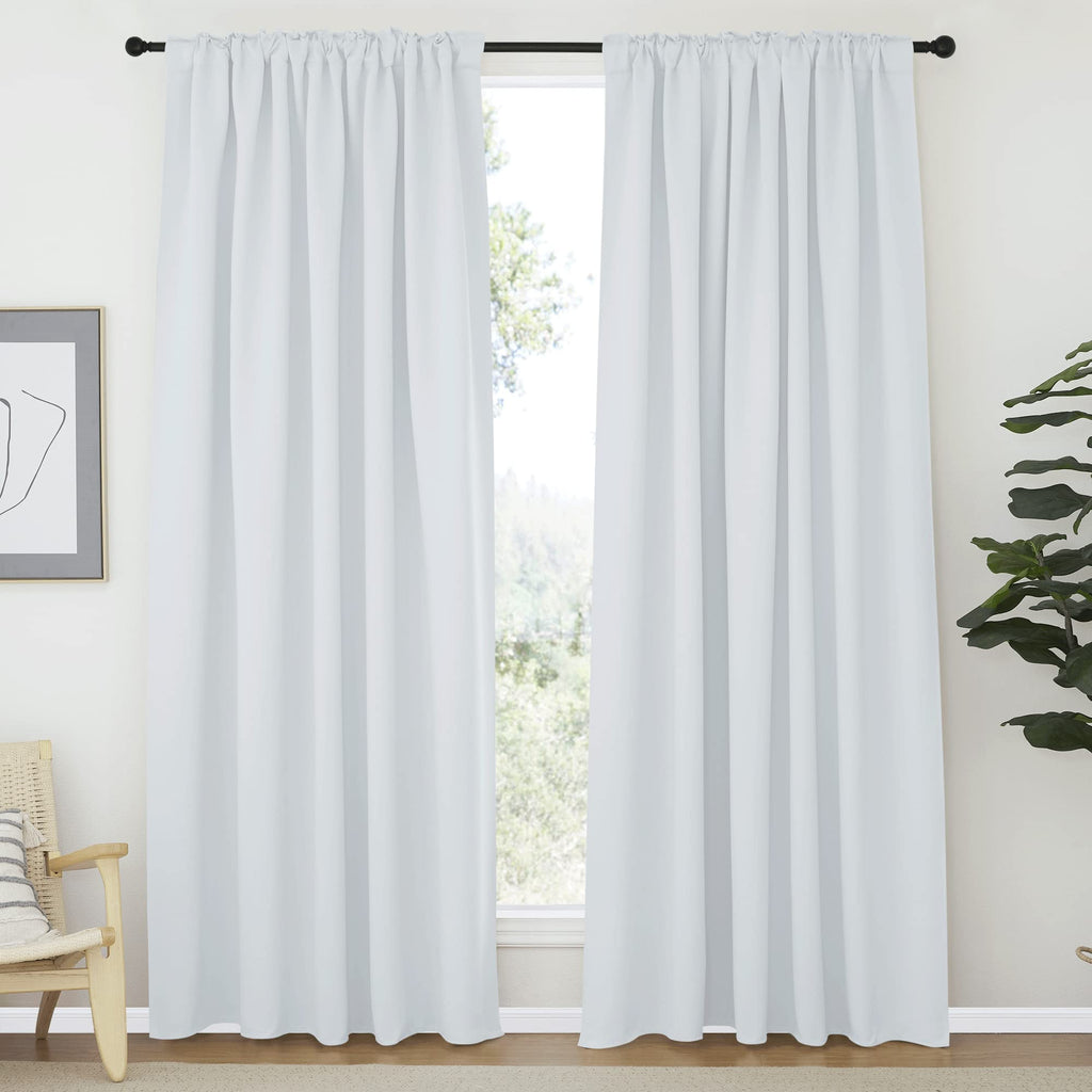 Nicetown Living Room Darkening Curtain Drapes - (Cloud Grey Color) W70 X L84, Set Of 2, Room Darkening Window Treatment Drapery Panels
