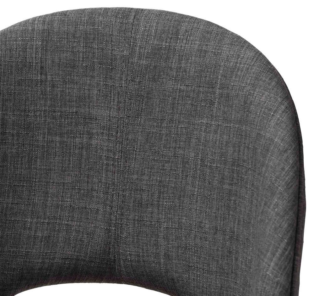 Baxton Studio Wesley Mid-Century Modern Dark Grey Fabric Upholstered Walnut Finished Wood Dining Chair (Set of 2)