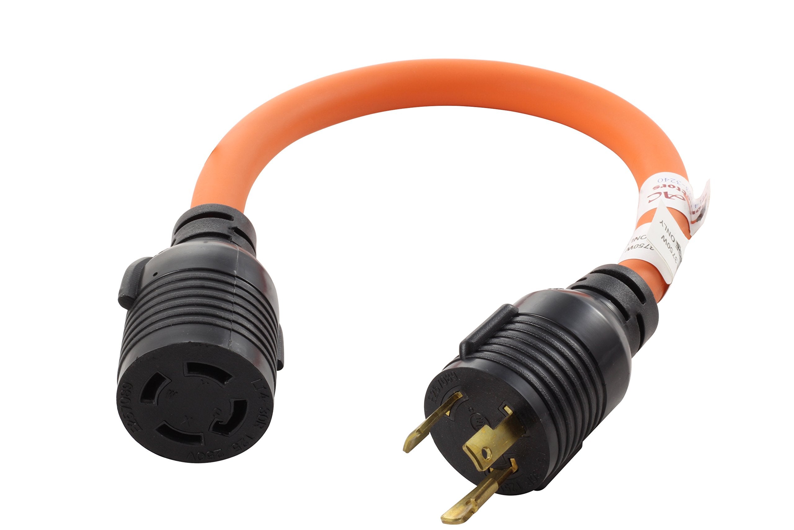 Ac Works Generator To Transfer Switch L14-30 Inlet Box Adapter (L5-30 30Amp 3-Prong To L14-30-Flexible)