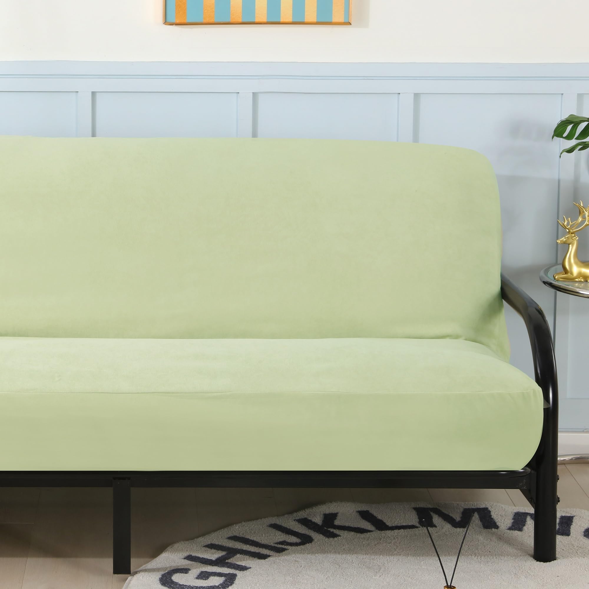 Octorose Twin Size 39X75X8Inch 3 Side Zipper Classic Soft Micro Suede Futon Cover Slipcover Sofa Day Bed Mattress Cover Couch Pr