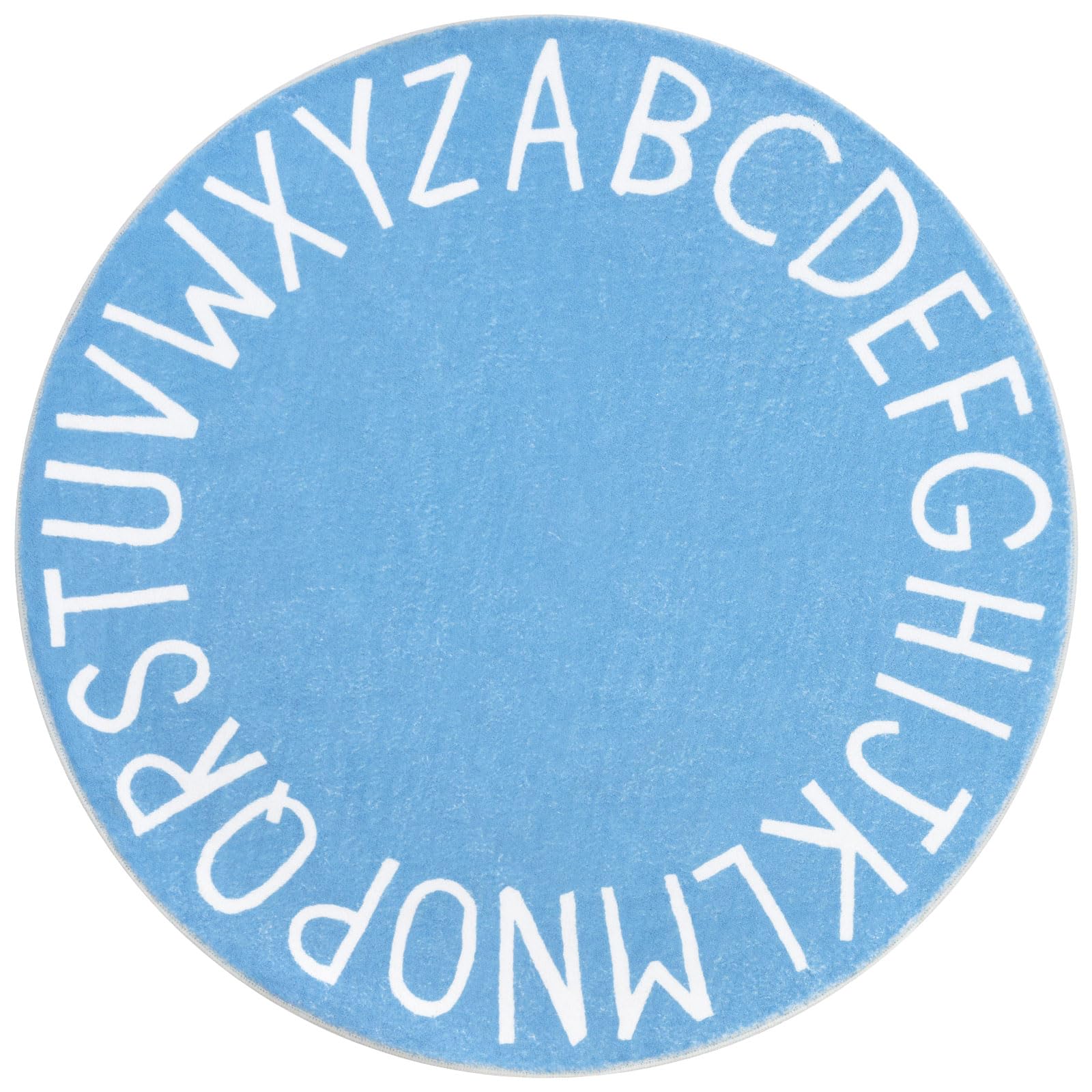 Topotdor Round Kids Play Rug Alphabet Nursery Area Rug Extra Large Soft Crawling Play Mat for Children Toddlers Bedroom (47 inch