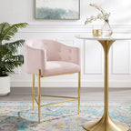 Modway Savour Tufted Performance Velvet Counter Stool, Pink