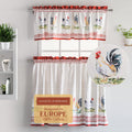 Maison d Hermine 100% Cotton Curtain Campagne Set of 3 Window Curtains for Caf   Bedrooms Home with a Rod Pocket and Loop for E
