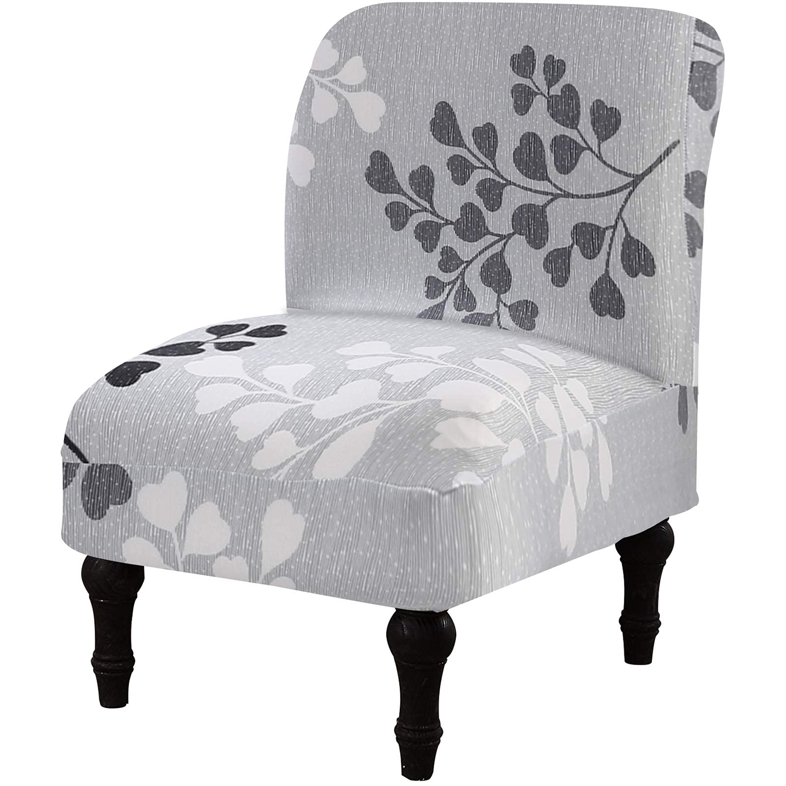 Eco-Ancheng Chair Slipcover, Removable Armless Accent Chair Cover, Polyester and Spandex, Print, Modern, Durable, Machine Washab