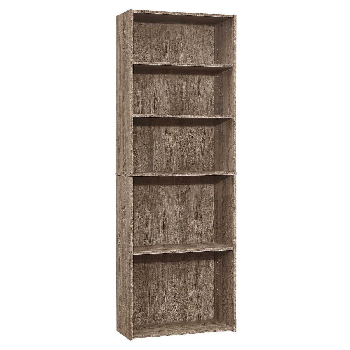 HomeRoots Decor 11.75-inch x 24.75-inch x 71.25-inch Dark Taupe, 5 Shelves - Bookcase