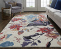 HomeRoots 513367 8 x 10 ft. Floral Tufted Handmade Area Rug Red Blue & Purple