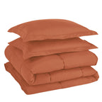 Chezmoi Collection Rust Orange Down Alternative Comforter King - 3-Piece Lightweight Comforter Set - All Seasons Microfiber Comf