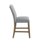 Steve Silver Furniture Grayson Gray Marble Counter Table Set 5pc, Rectangular Gray 860-Inch Marble Table with 4 Upholstered Counter Chairs, with Bottom Storage, 60" L x 40" W x 36" H, Grey