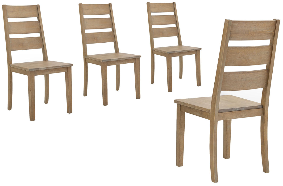 Crosley Furniture Joanna Modern Farmhouse Ladder Back Wood Dining Chairs Set Of 4, Kitchen Chair, Rustic Brown