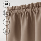 Hiasan Valance Curtains For Kitchen Blackout Thermal Insulated Solid Window Curtain Valance, Cappuccino, 52 X 18 Inches, 1 Panel