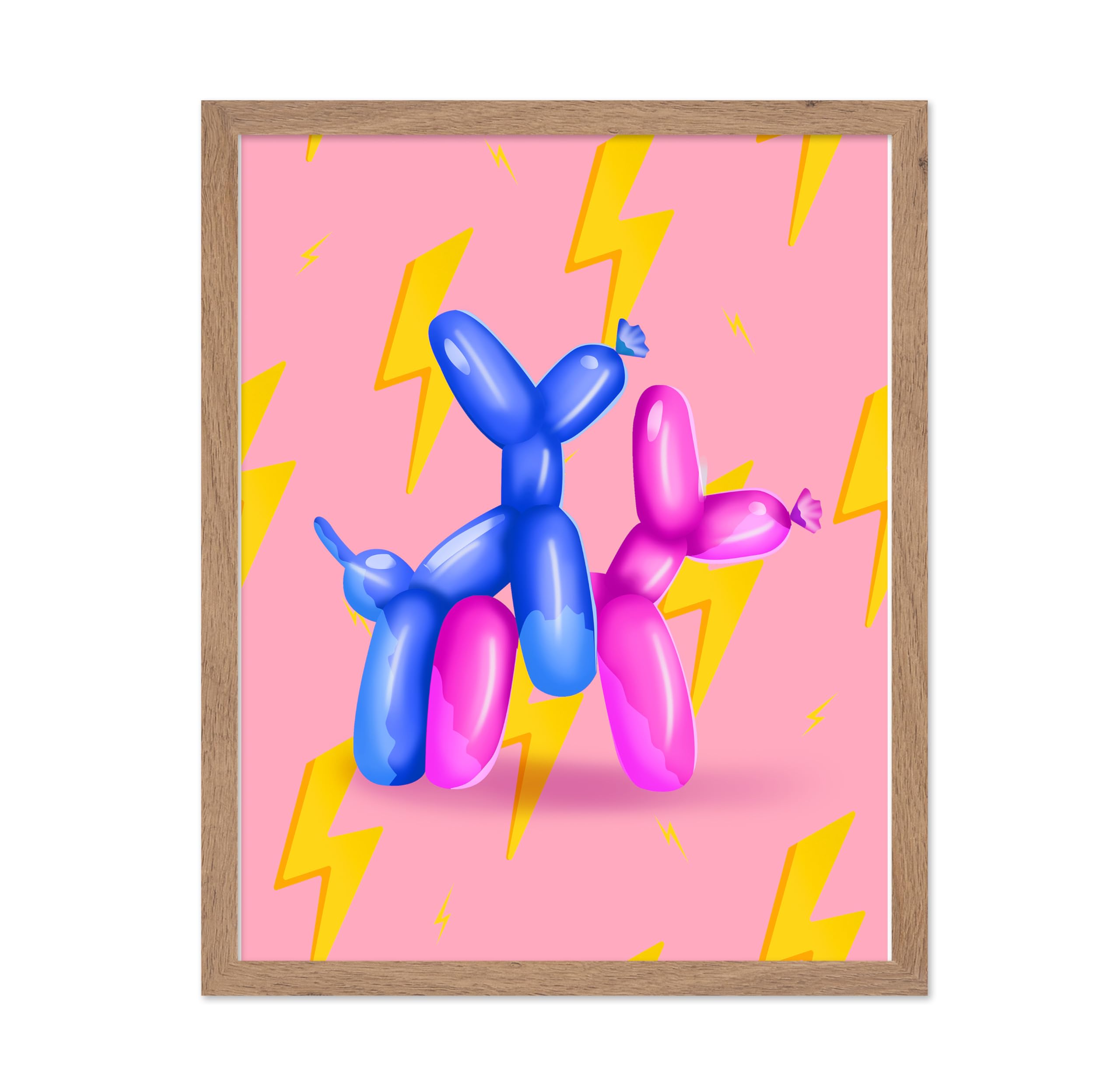 Poster Master Naughty Balloon Dog Poster - Balloon Animals Print - Trendy Art - Pop Art - Modern Art - Gift for Men & Women - Fu