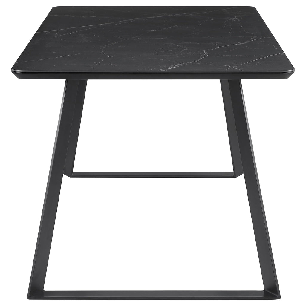 Coaster Home Furnishings Smith 5-Piece Rectangular Ceramic Top Dining Table Set Black