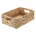 GUSHBIN Wicker Storage Baskets for Shelves,Water Hyacinth Bin, 15x10.2x5