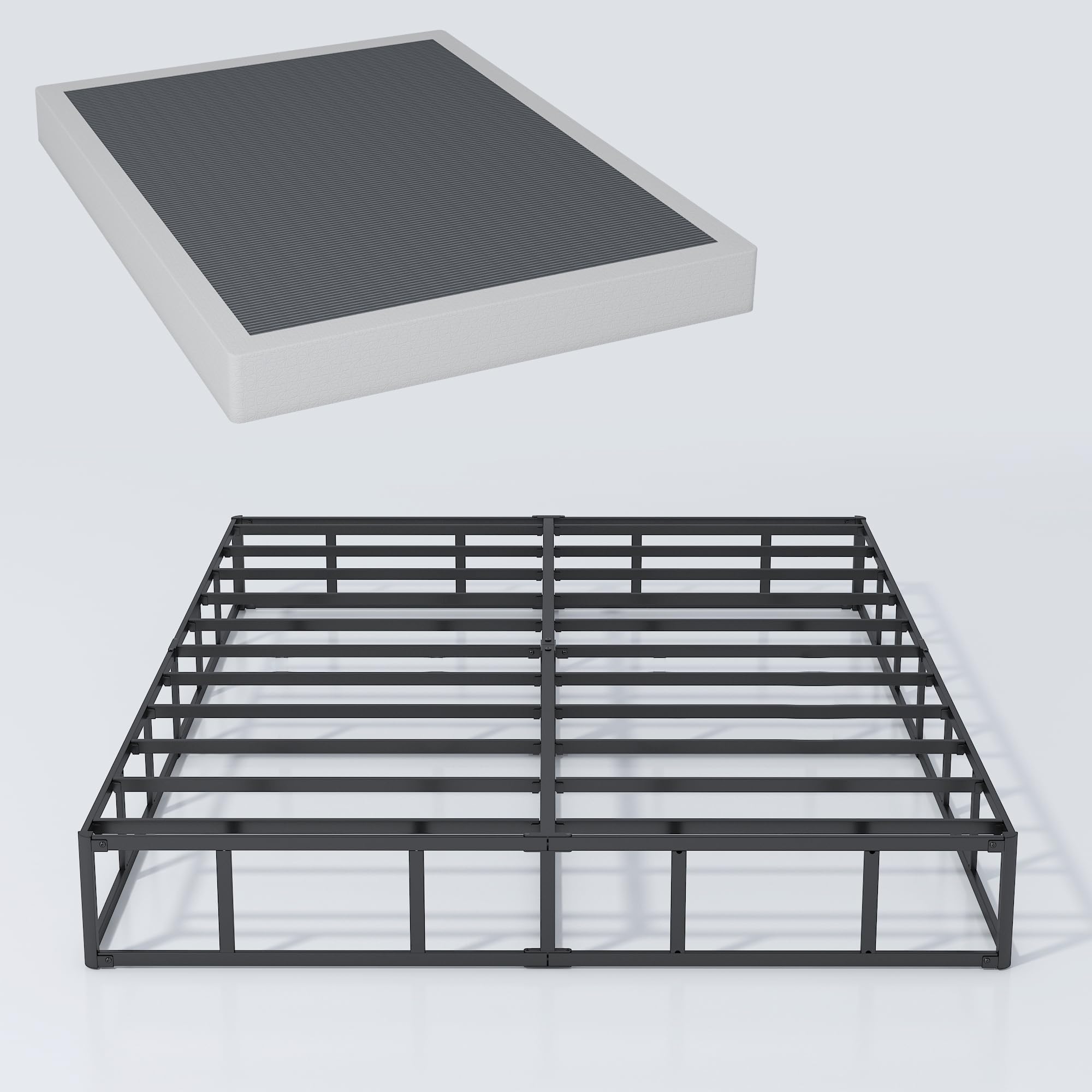 Xinxinyan Box Spring Full Size 7 Inch High, Heavy Duty Mattress Foundation, Sturdy Metal Box Springs Only With Fabric Cover Set, Easy Assembly, Noise Free