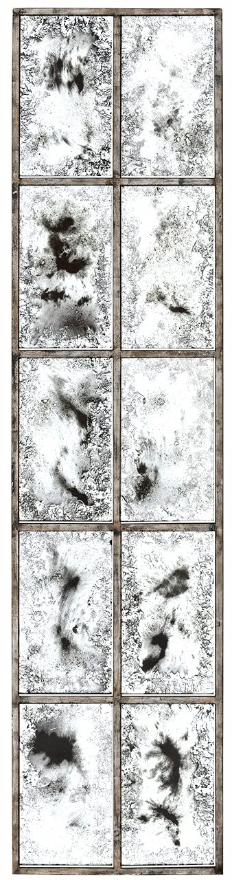 Eglomise Silver Large Wall Art Decor Panels 23.5 X 98