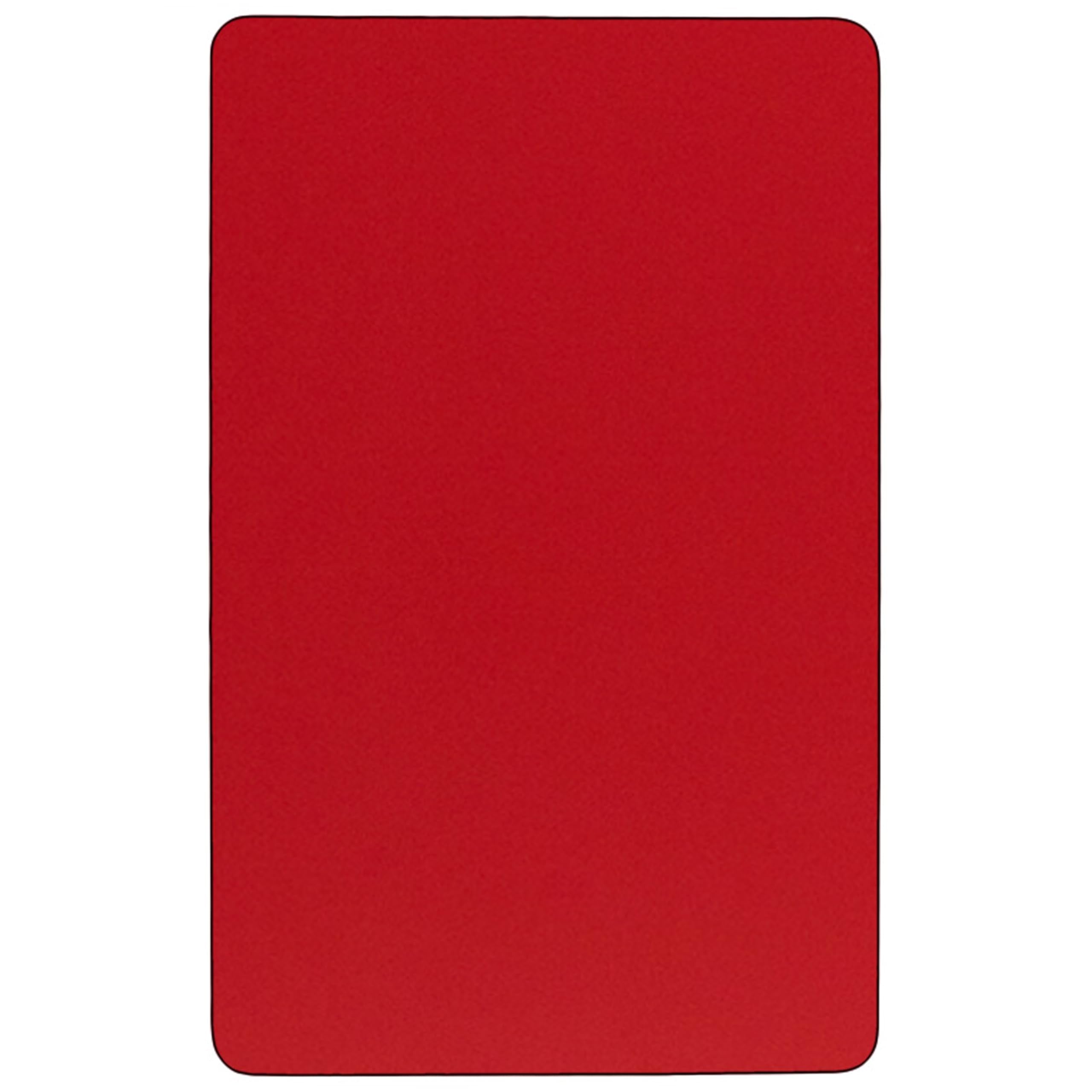 Flash Furniture Wren 36''W x 72''L Rectangular Red HP Laminate Activity Table - Standard Height Adjustable Legs