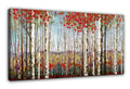 Canvas Wall Art for Living Room Bedroom Modern Wall Decor of Red Leaves White Birch Tree Forest Giclee Print Painting Artwork Wa
